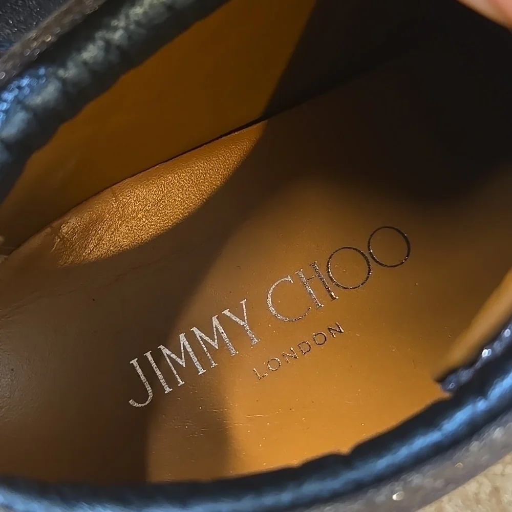 Jimmy Choo Blue Fine Glitter Miami Sneakers Size 37.5